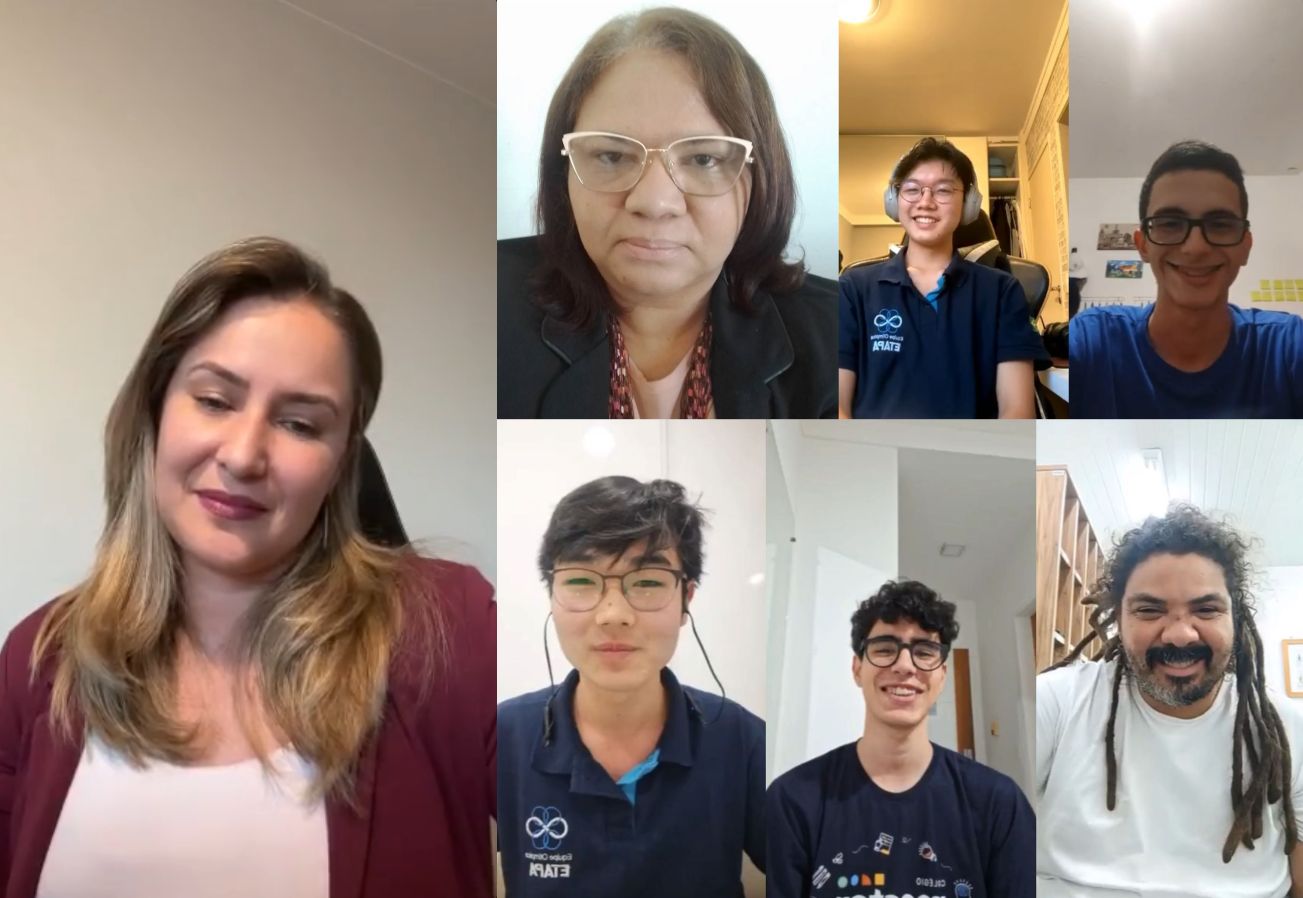 Jordana e convidados da live sobre as Olimpíadas Internacionais de Química