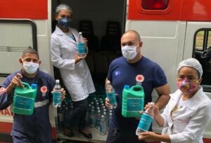 Química Solidária: parceria entrega 800 litros de álcool 70% ao Samu